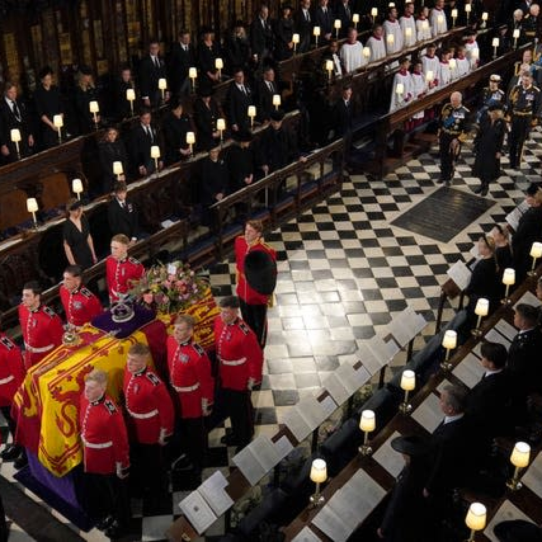 The King's first Christmas Day message was filmed at St George's Chapel in Windsor