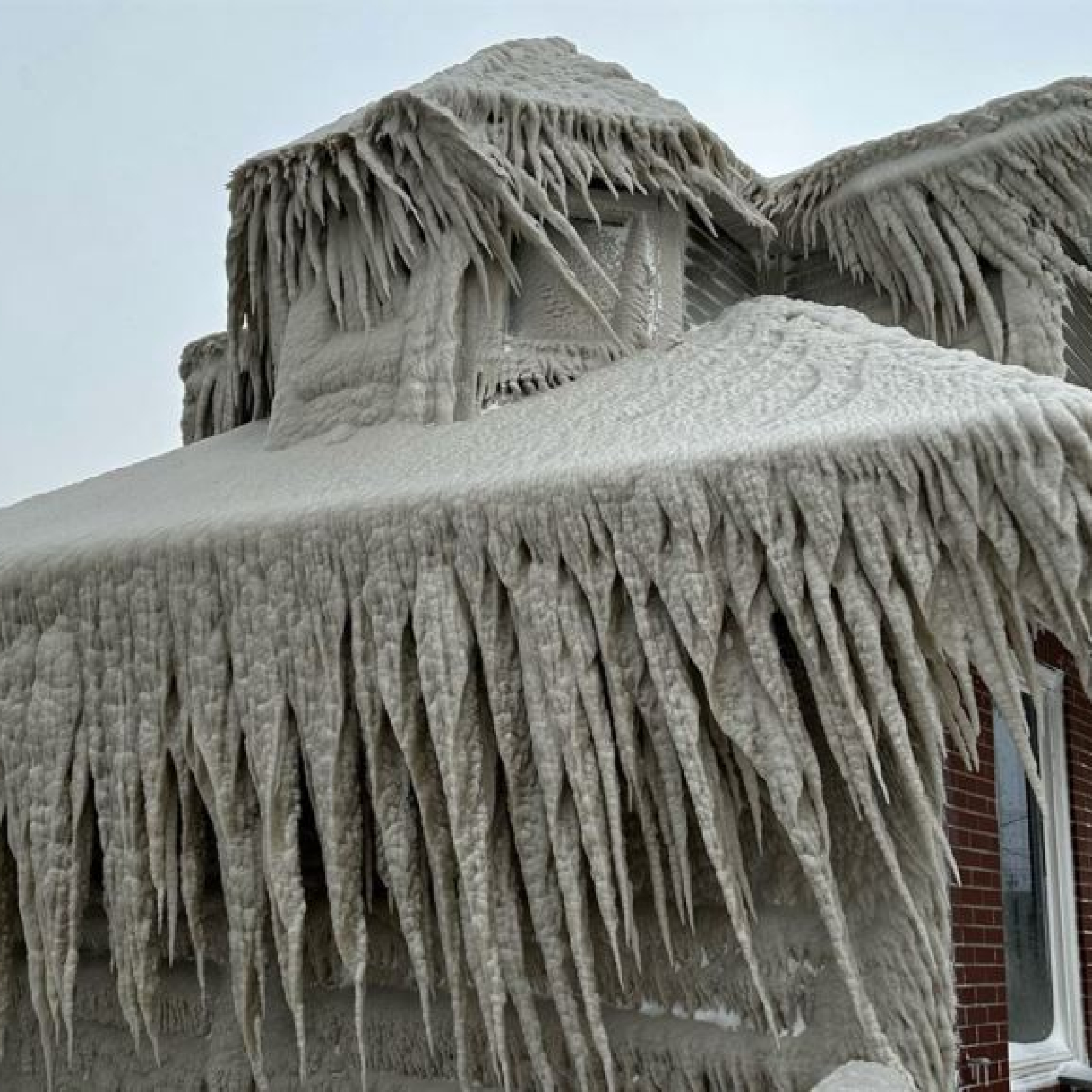 This restaurant in Hamburg, New York state, was covered in ice from the spray of Lake Erie waves