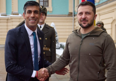 Rishi Sunak meets President Zelensky in Kyiv for the first time as prime minister