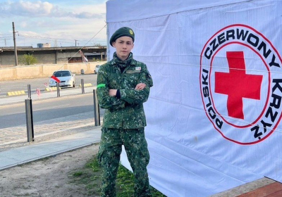 Jack Yao - seen here in Poland - signed up to fight in Ukraine just three days after President Zelensky invited people to join its military